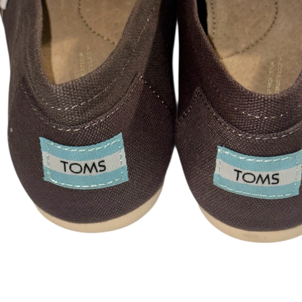 TOMS Chocolate Canvas Slip-Ons - Picture 3 of 8